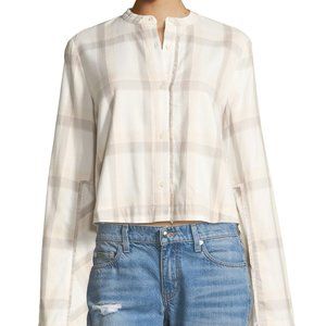 NWT Derek Lam 10 Crosby Plaid Button Down Top MED